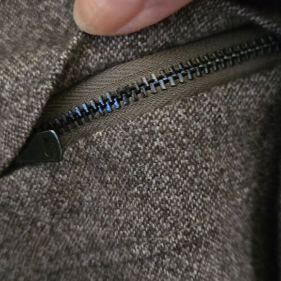 Ann Taylor NWT Brown Wool Blend Tweed Cropped Blazer Zip Pockets Size 14 - Picture 5 of 8